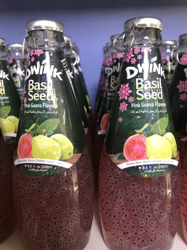 Dwink basil seed drink (pink guava flavor)